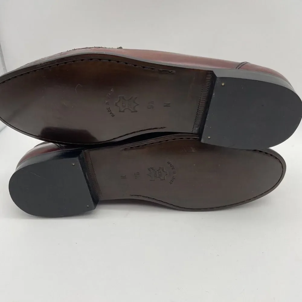 NWOB STUART McGUIRE Burgundy Croc Print  Braided‎ Loafers Sz 9.5 New Without Box - Picture 7 of 8